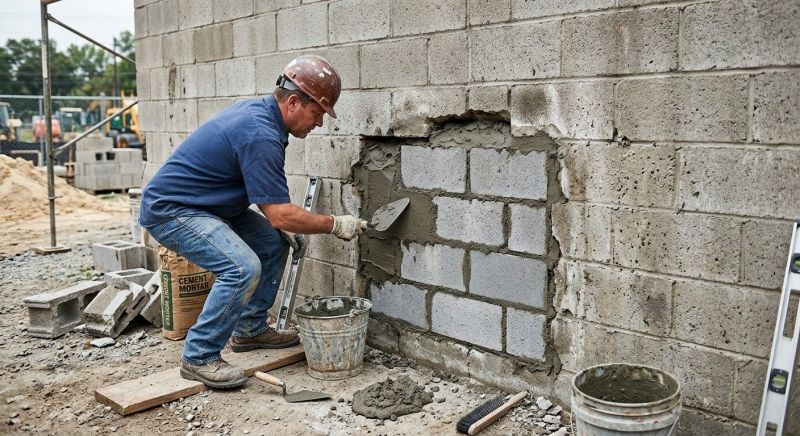 Cinder Block Wall Repair in Goose Creek, SC